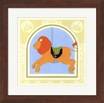 Framed Lion Carousel Print