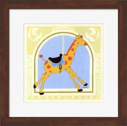 Framed Giraffe Carousel Print