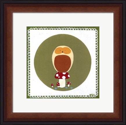 Framed Owl Cameo III Print