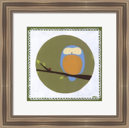 Framed Owl Cameo IV Print