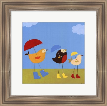 Framed Rainy Day Birds I Print