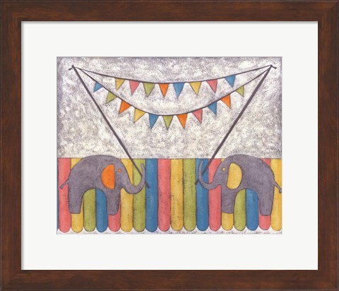 Framed Carnival Elephants Print