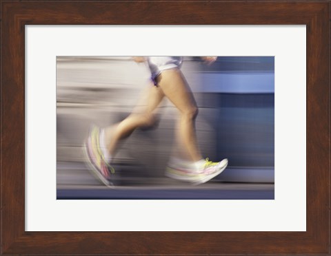 Framed Low section view of a person running Print