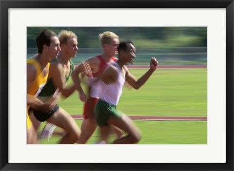 Framed Male athletes running Print