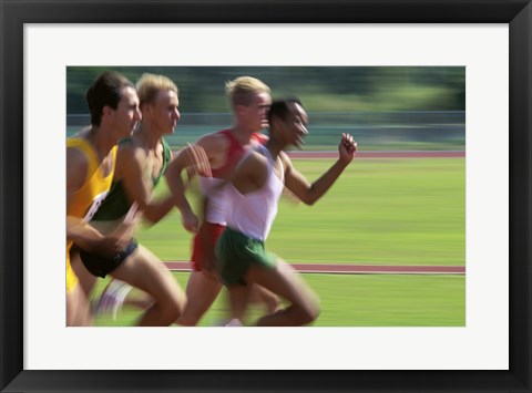 Framed Male athletes running Print