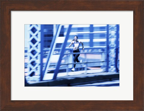 Framed Young woman running Print