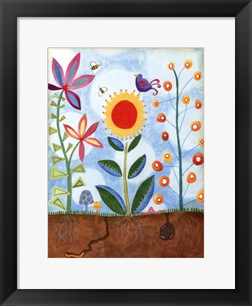 Framed Whimsical Flower Garden II Print