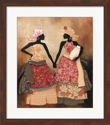 Framed Village Women I Print