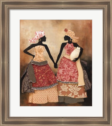 Framed Village Women I Print