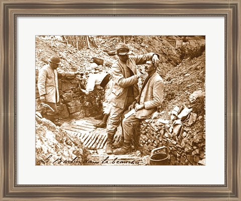 Framed Barber in the Trench Print