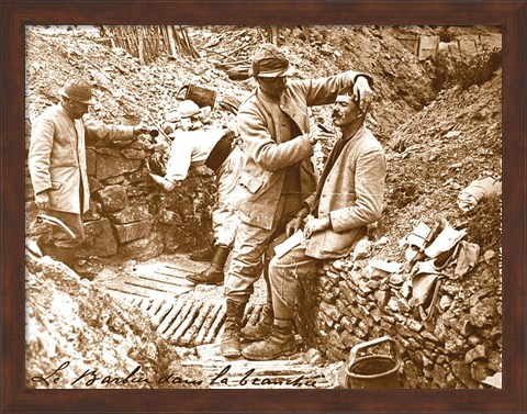 Framed Barber in the Trench Print