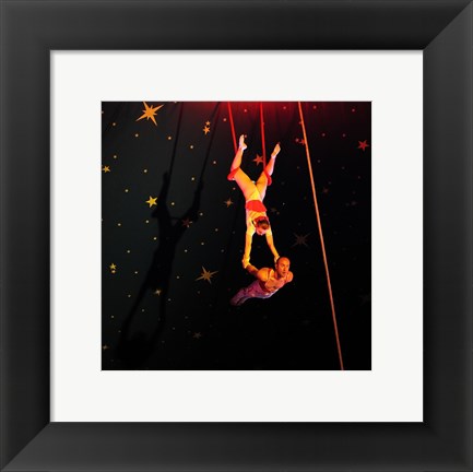 Framed Continental Circus Double Trapeze Act Print