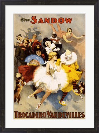 Framed Sandow Trocadero Vaudevilles, Performing Arts Poster, 1894 Print