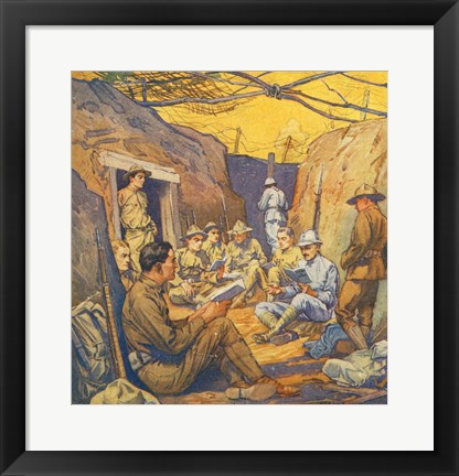 Framed Studying French in the Trenches Print