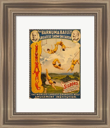 Framed Trapeze Artists, Barnum &amp; Bailey, 1896 Print