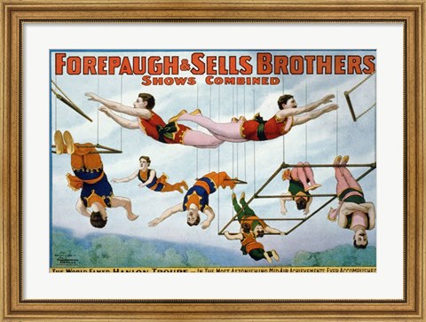 Framed Trapeze Artists 1899 Print