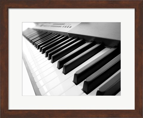 Framed Yamaha P120 close-up of Piano Keys Print