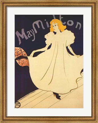 Framed Lautrec May Milton 1895 Print