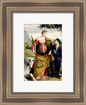 Framed Saint Justina with the Unicorn Print