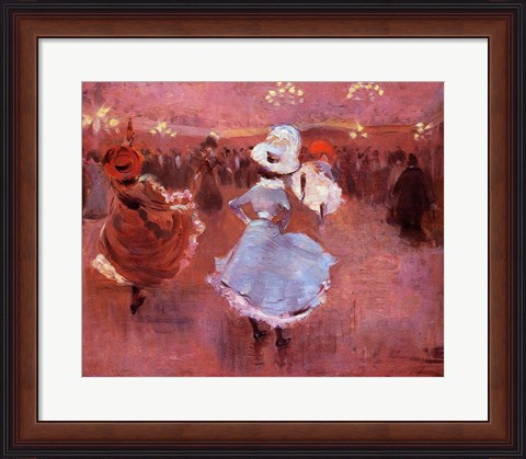 Framed Jean-Louis Forain Can-Can Dancers Print