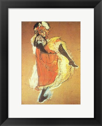 Framed Henri de Toulouse-Lautrec Can-Can Jane Avril Print