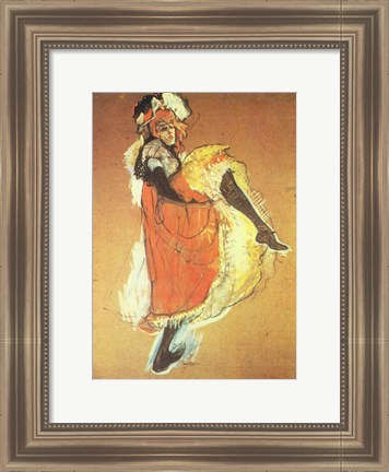 Framed Henri de Toulouse-Lautrec Can-Can Jane Avril Print