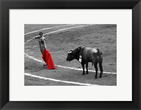 Framed Red Matador I Print