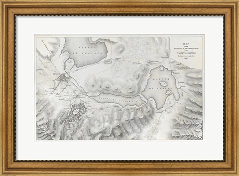 Framed Schieble Mexican War Map Print