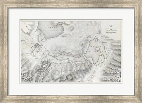 Framed Schieble Mexican War Map Print