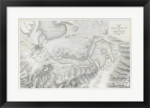 Framed Schieble Mexican War Map Print