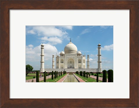 Framed Taj Mahal, Agra, India With Green Trees Print