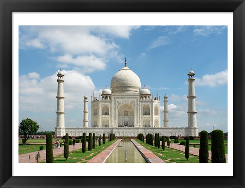 Framed Taj Mahal, Agra, India With Green Trees Print