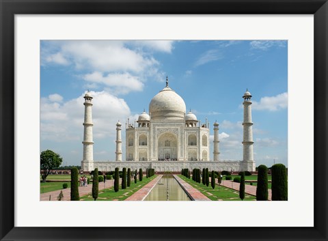 Framed Taj Mahal, Agra, India With Green Trees Print