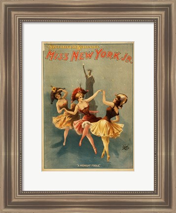 Framed Miss New York Jr. - A Midnight Frolic Print