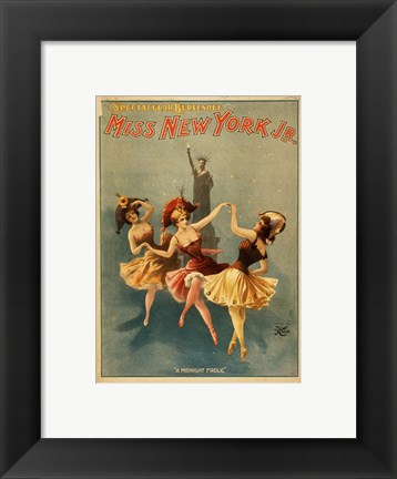 Framed Miss New York Jr. - A Midnight Frolic Print