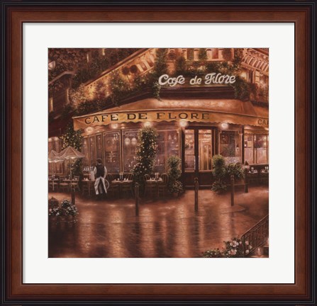 Framed Cafe De Flore Print