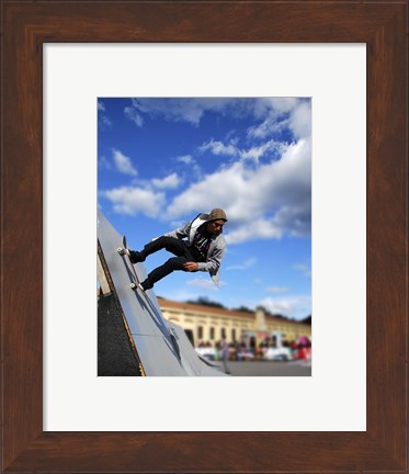 Framed Skater In Florence On Ramp Print