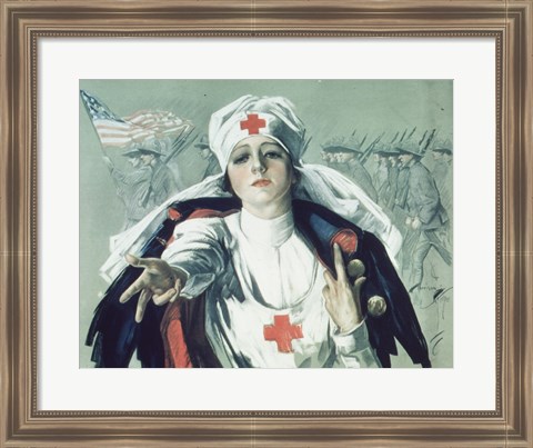 Framed Red Cross Nurse Print