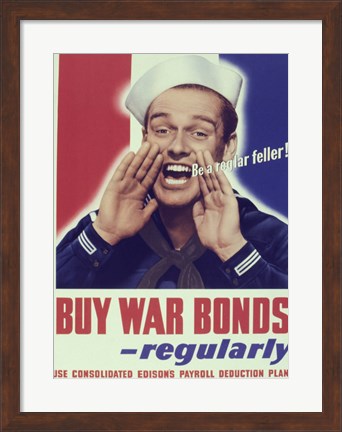 Framed Buy War Bonds Regularly Print