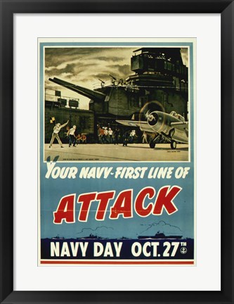 Framed Your Navy First Line of Attack Print