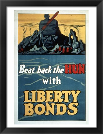 Framed Beat Back the Hun with Liberty Bonds Print