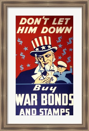 Framed Buy War Bonds and Stamps Print