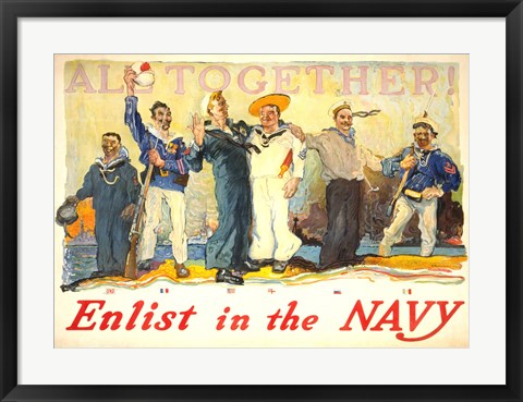 Framed All Together, Enlist in the Navy Print