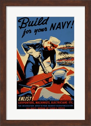 Framed Build for Your Navy Print