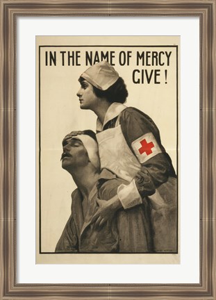 Framed In the Name of Mercy Give! Print