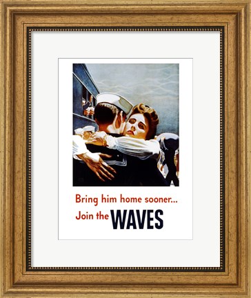 Framed Bring Him Home Sooner Join the Waves Print