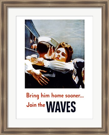 Framed Bring Him Home Sooner Join the Waves Print