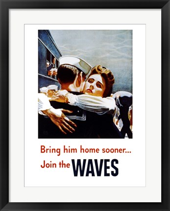 Framed Bring Him Home Sooner Join the Waves Print