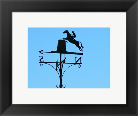 Framed Weathervane Iron Horseman Print