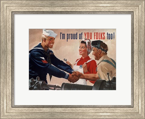 Framed 1944 Jon Whitcomb US Navy Print